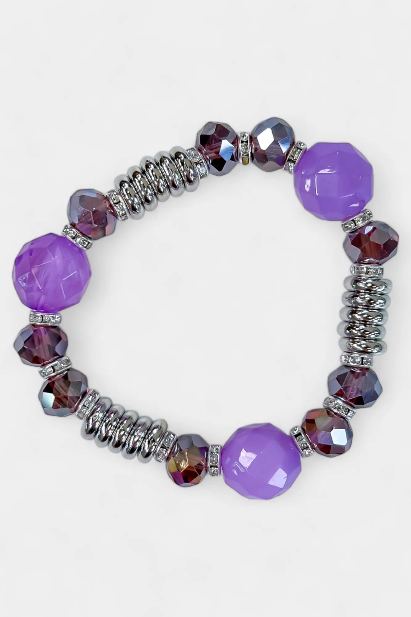 Purple Stone Stretch Bracelet sold by ZZs