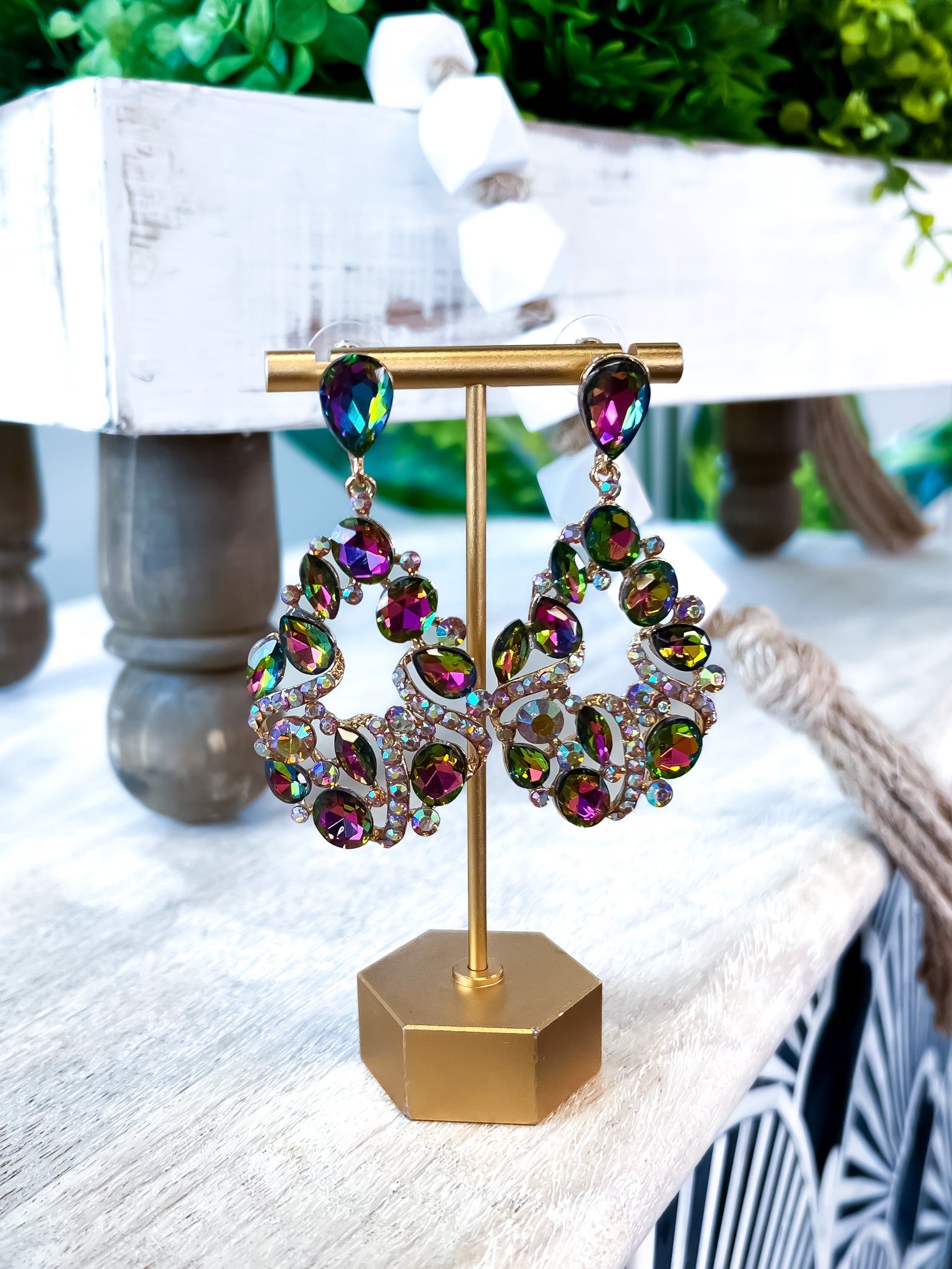 Rhinestone Cluster Earrings sold by ZZs product image thumbnail 3