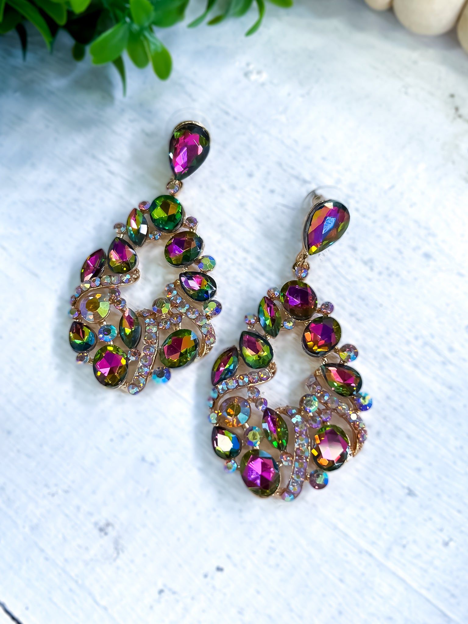 Rhinestone Cluster Earrings sold by ZZs
