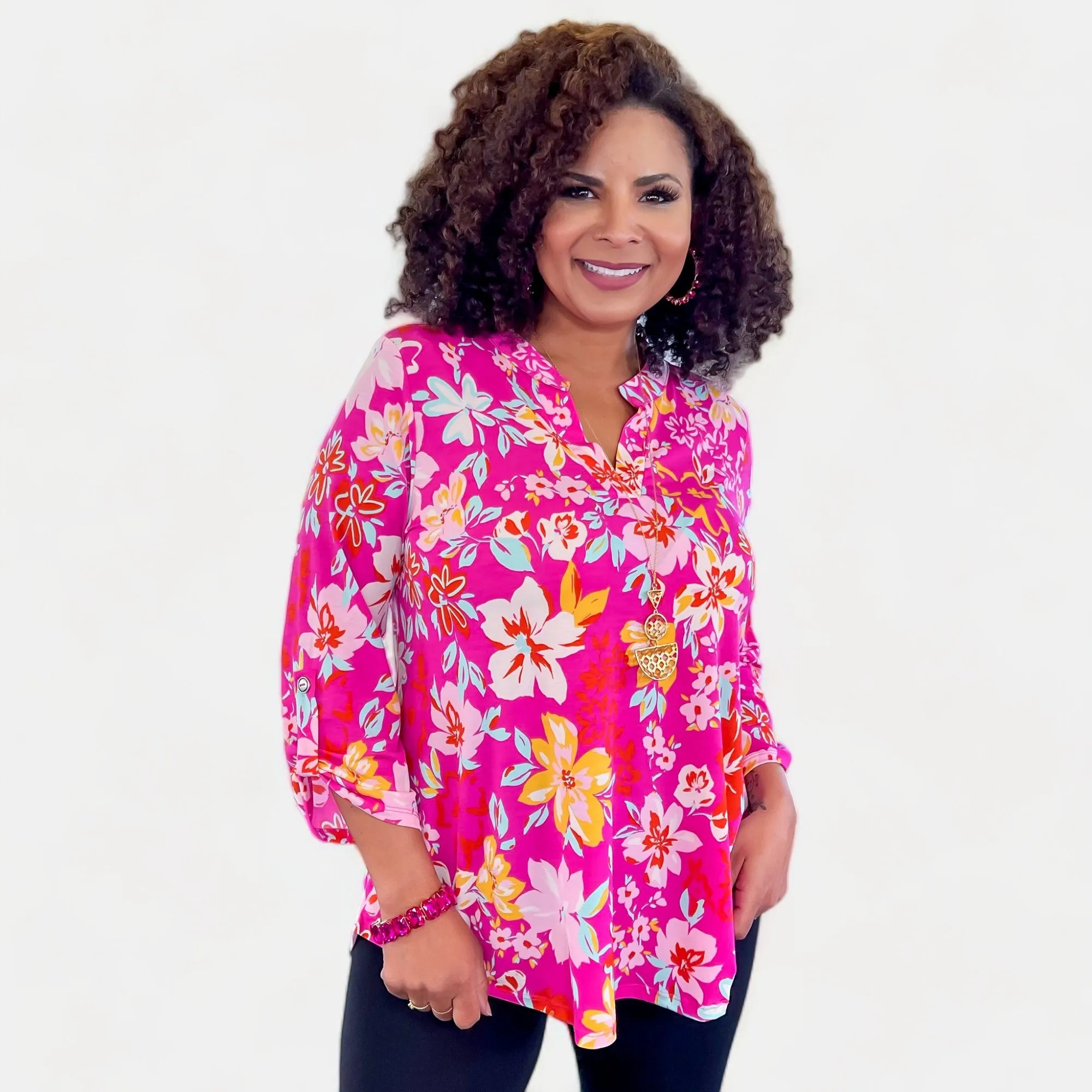 Pink Multi Floral Lizzy Top sold by ZZs product image thumbnail 4