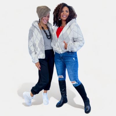 Beige Plaid Sherpa Jacket sold by ZZs