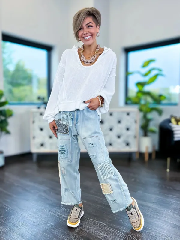 Raw Edge Hooded Top | White sold by ZZs