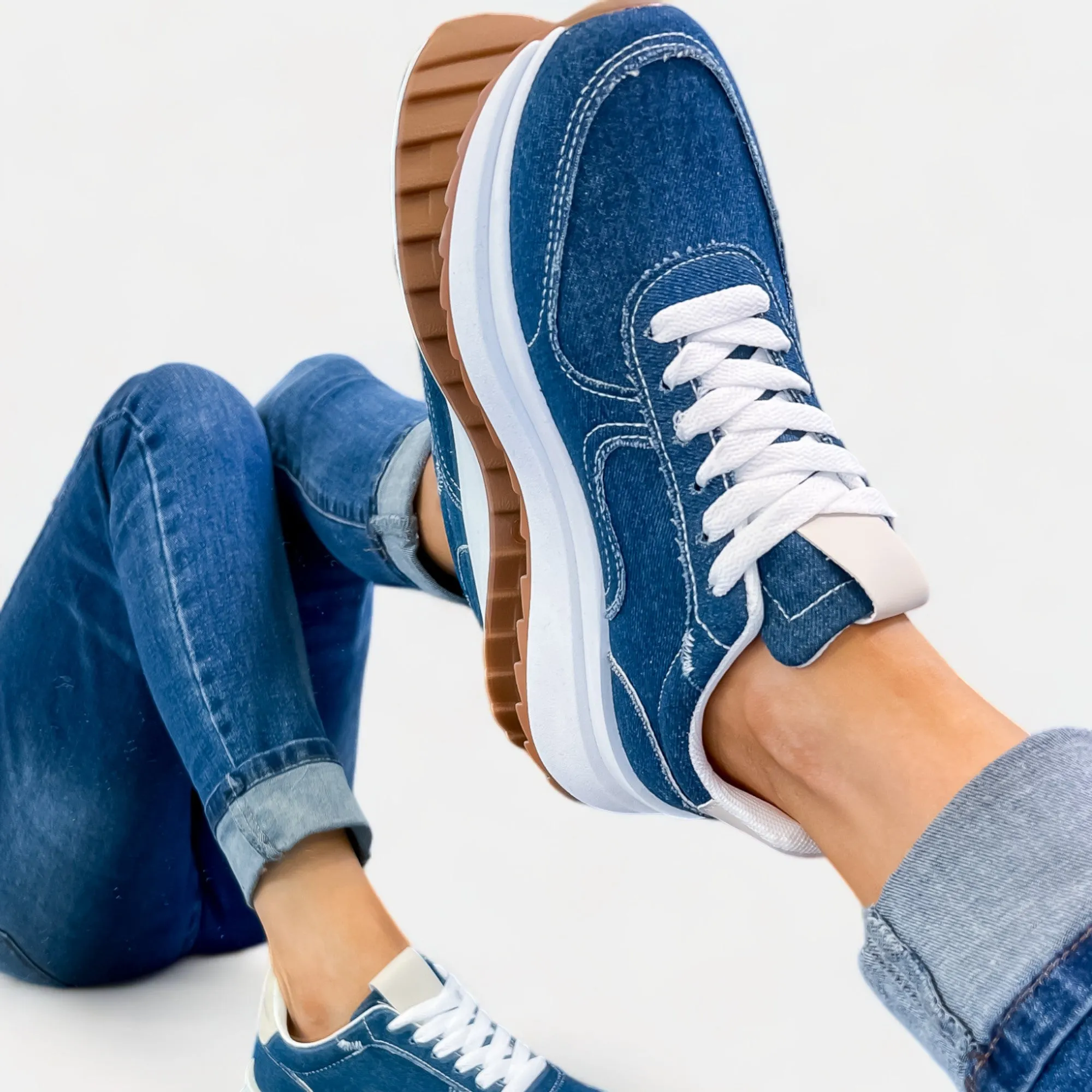 Dark Blue Denim Sneakers sold by ZZs product image thumbnail 3