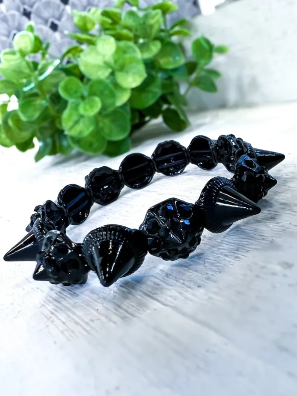 Stud Stretch Bracelet | Black sold by ZZs