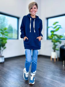 Oversized Long Hoodie | Navy sold by ZZs