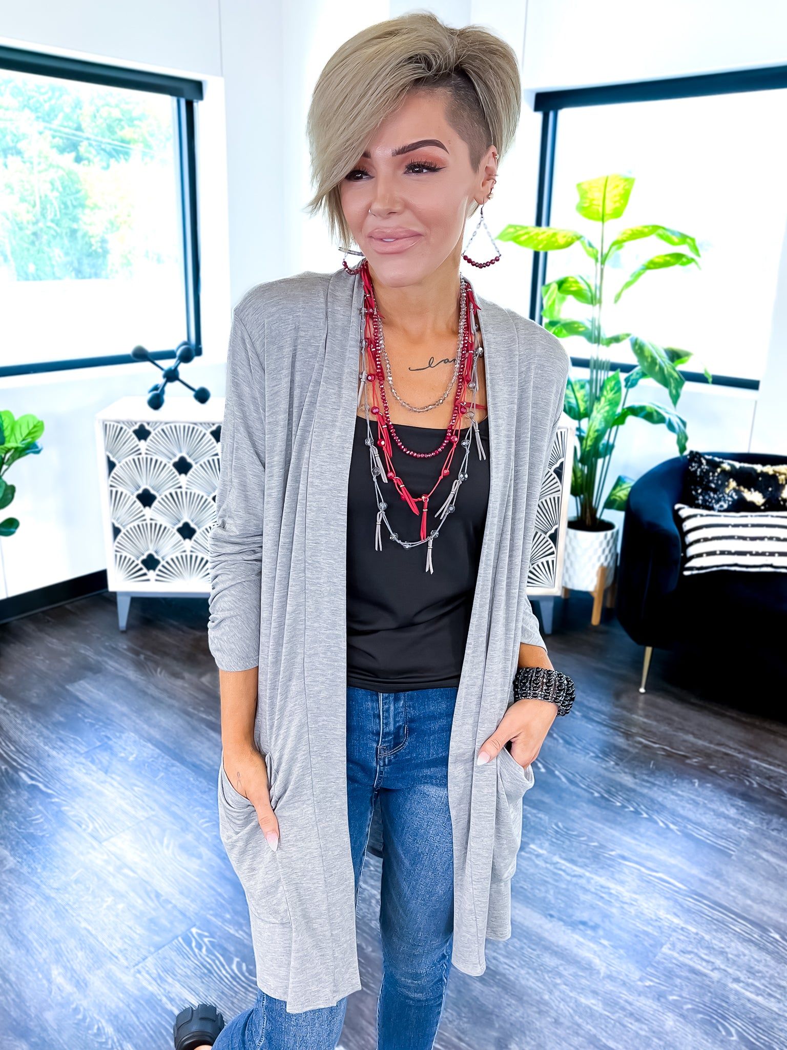 Pocket Cardigan | Heather Grey sold by ZZs product image thumbnail 6