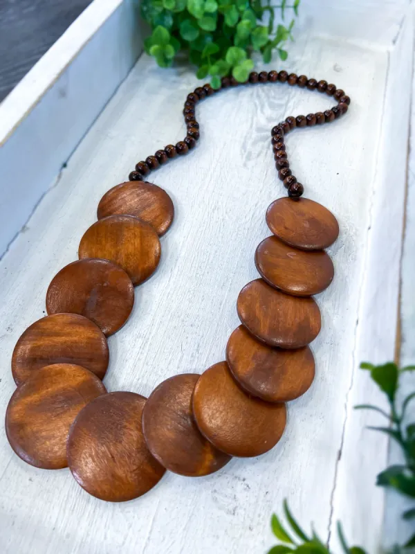 Wooden Disc Necklace sold by ZZs