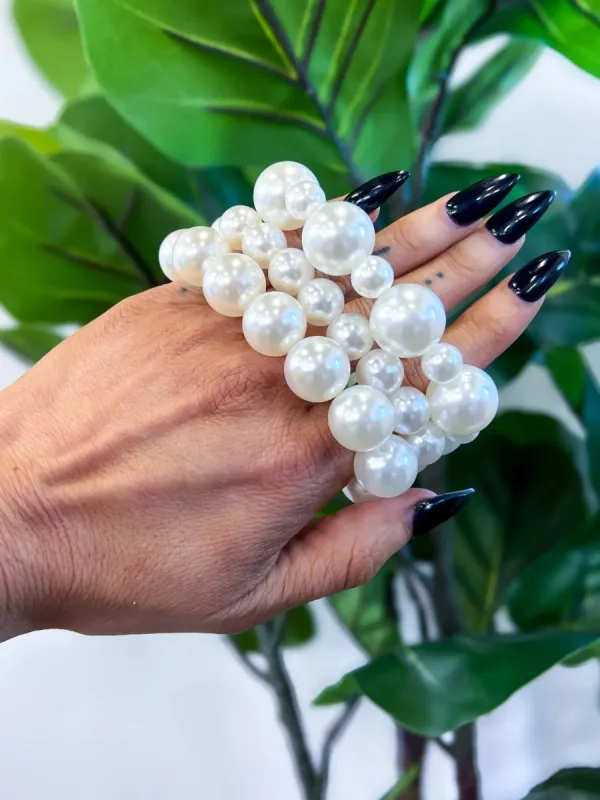 Pearl Stretch Bracelets | Cream sold by ZZs