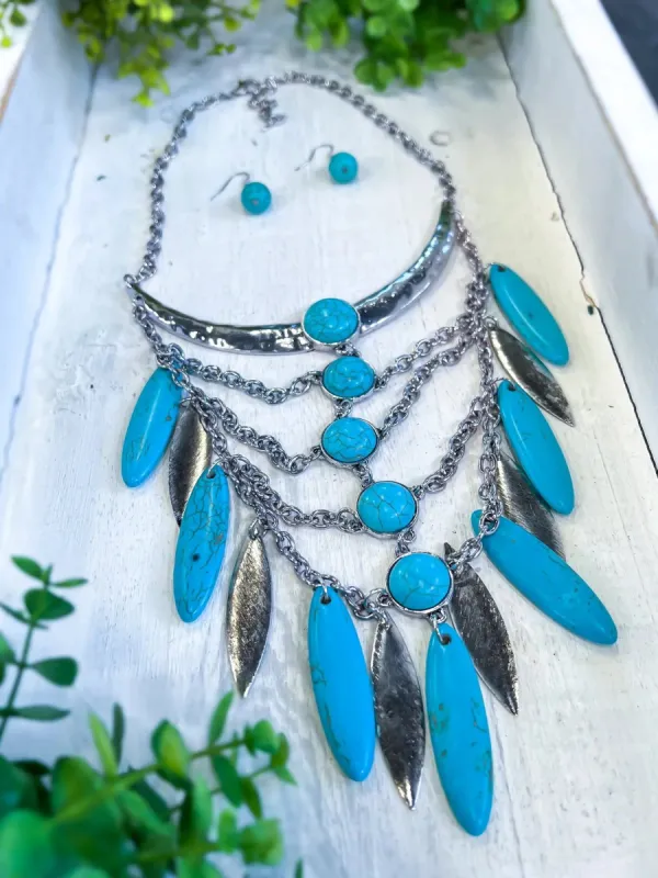 Statement Necklace Set | Turquoise sold by ZZs