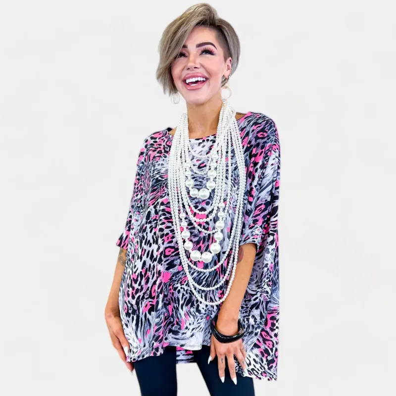 Grey Pink Animal Essential Top sold by ZZs