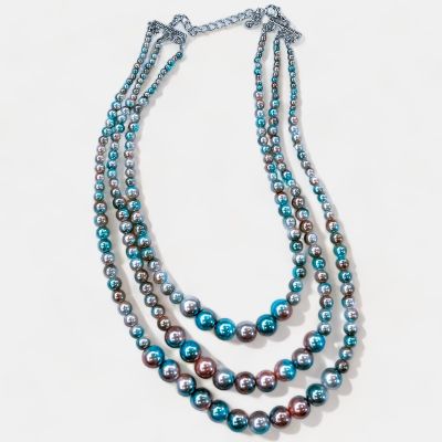 Multi Color Pearl Layered Necklace sold by ZZs