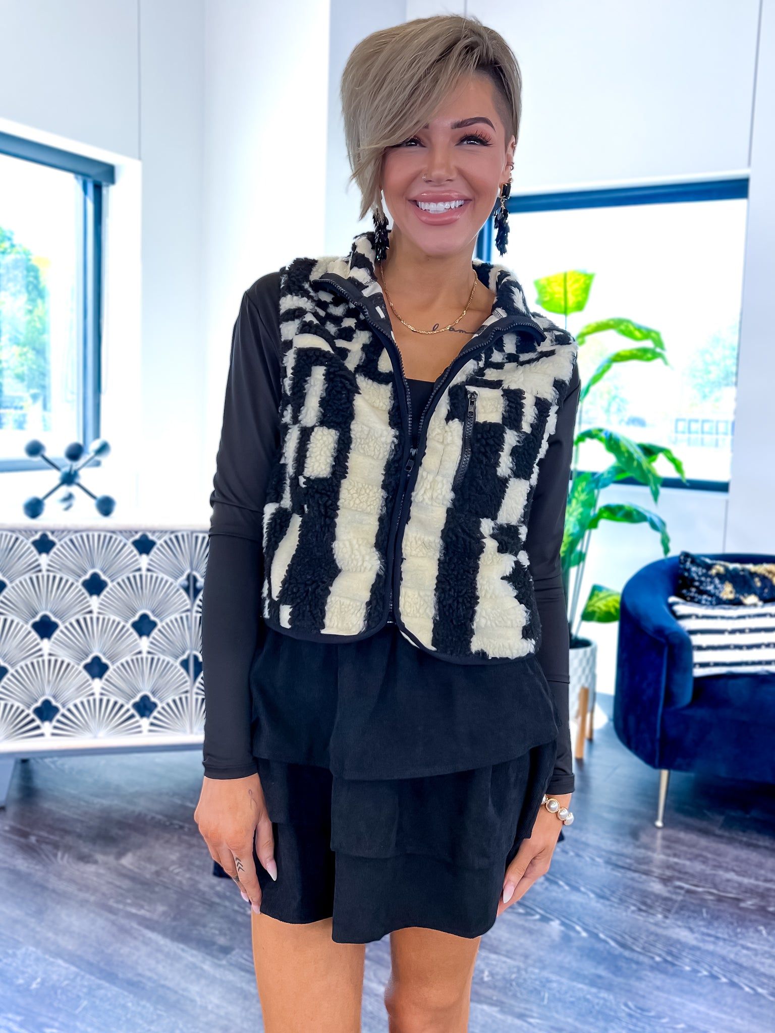 Black Printed Fleece Vest sold by ZZs product image thumbnail 4