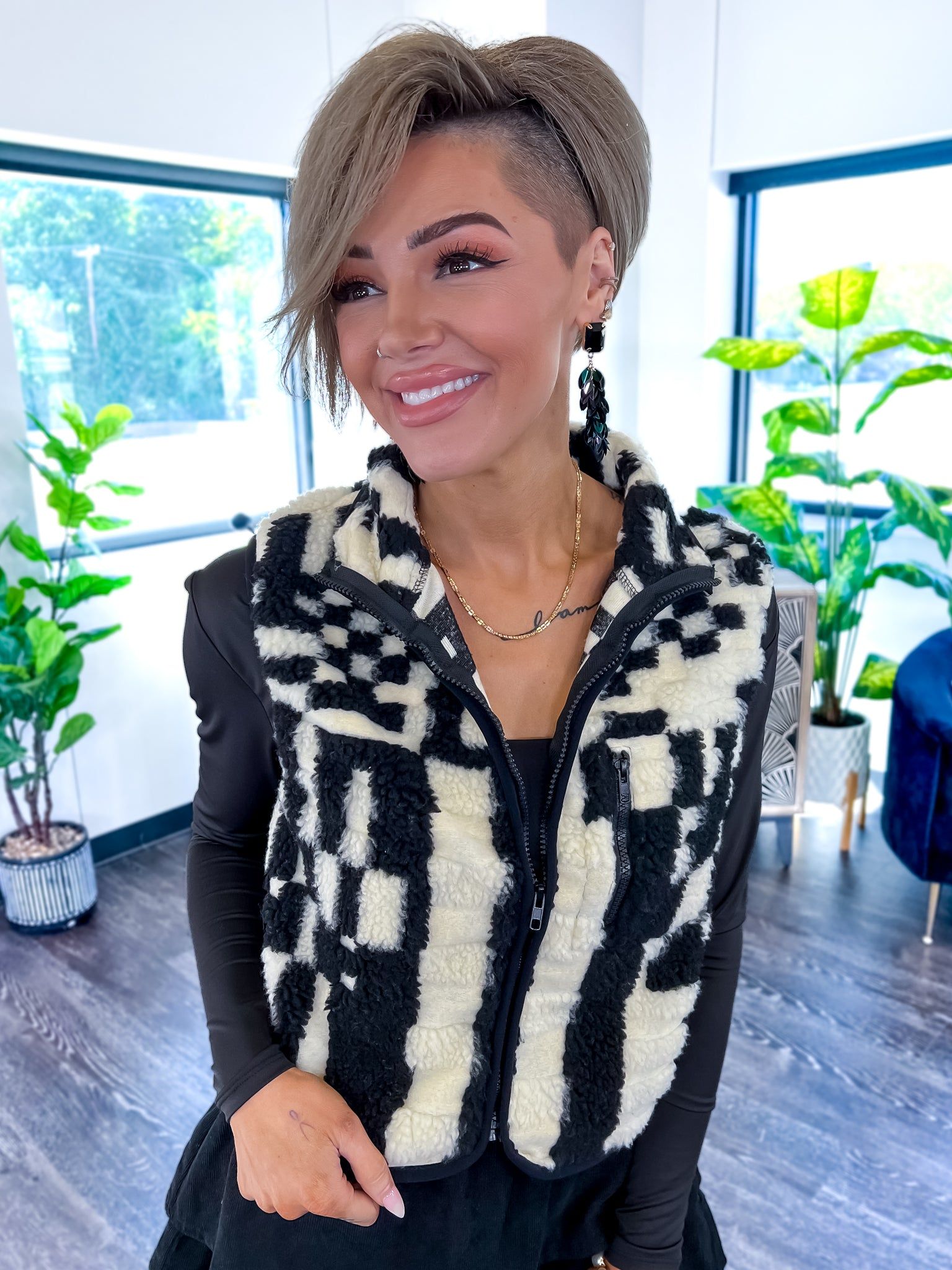 Black Printed Fleece Vest sold by ZZs product image thumbnail 10