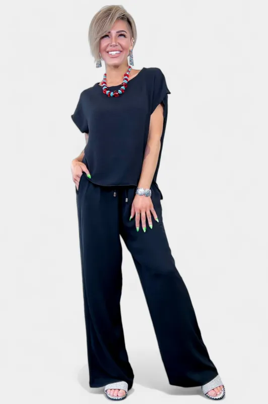 Black Essence Short Sleeve Set sold by ZZs