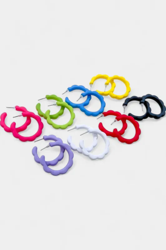 Matte Flower Hoop Earrings sold by ZZs