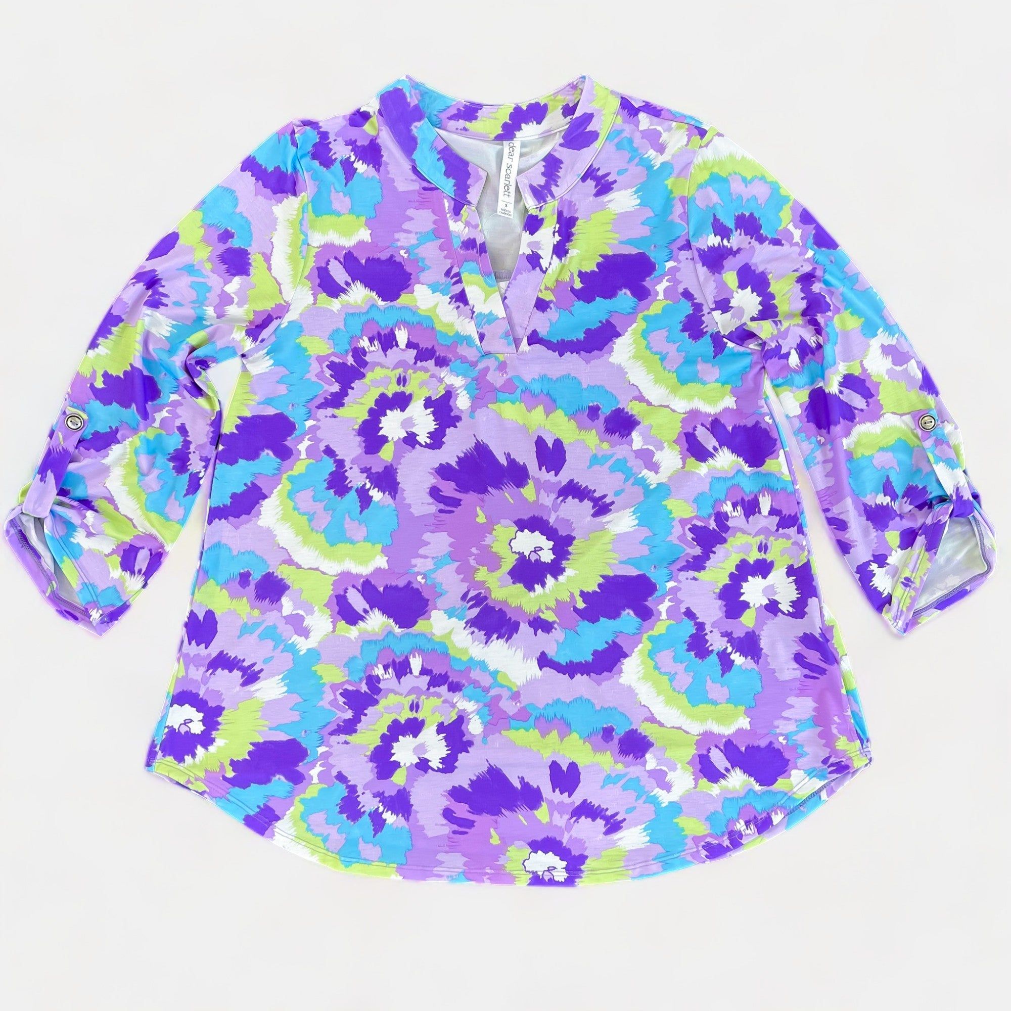 Lavender Abstract Tie Dye Lizzy Top sold by ZZs