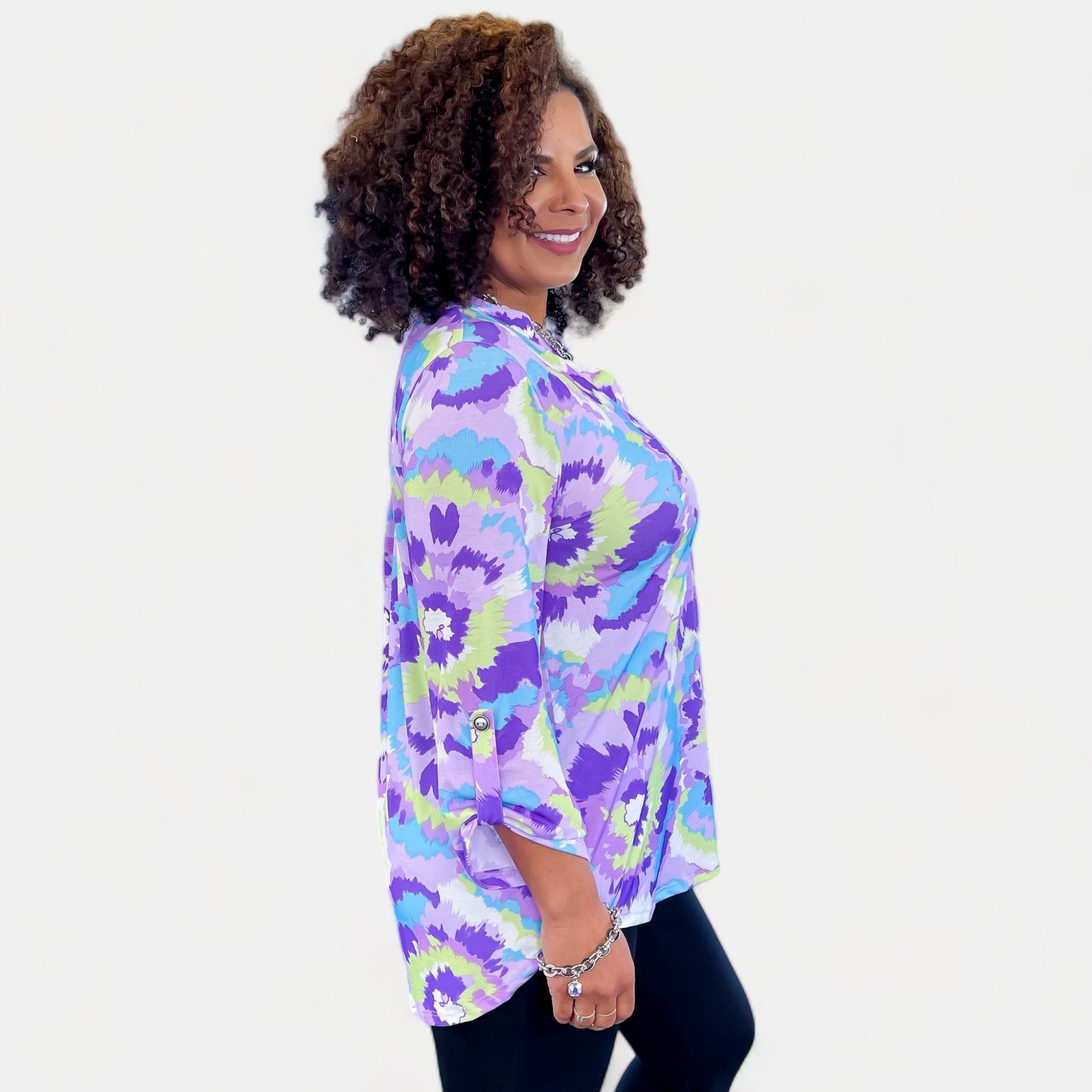 Lavender Abstract Tie Dye Lizzy Top sold by ZZs product image thumbnail 4