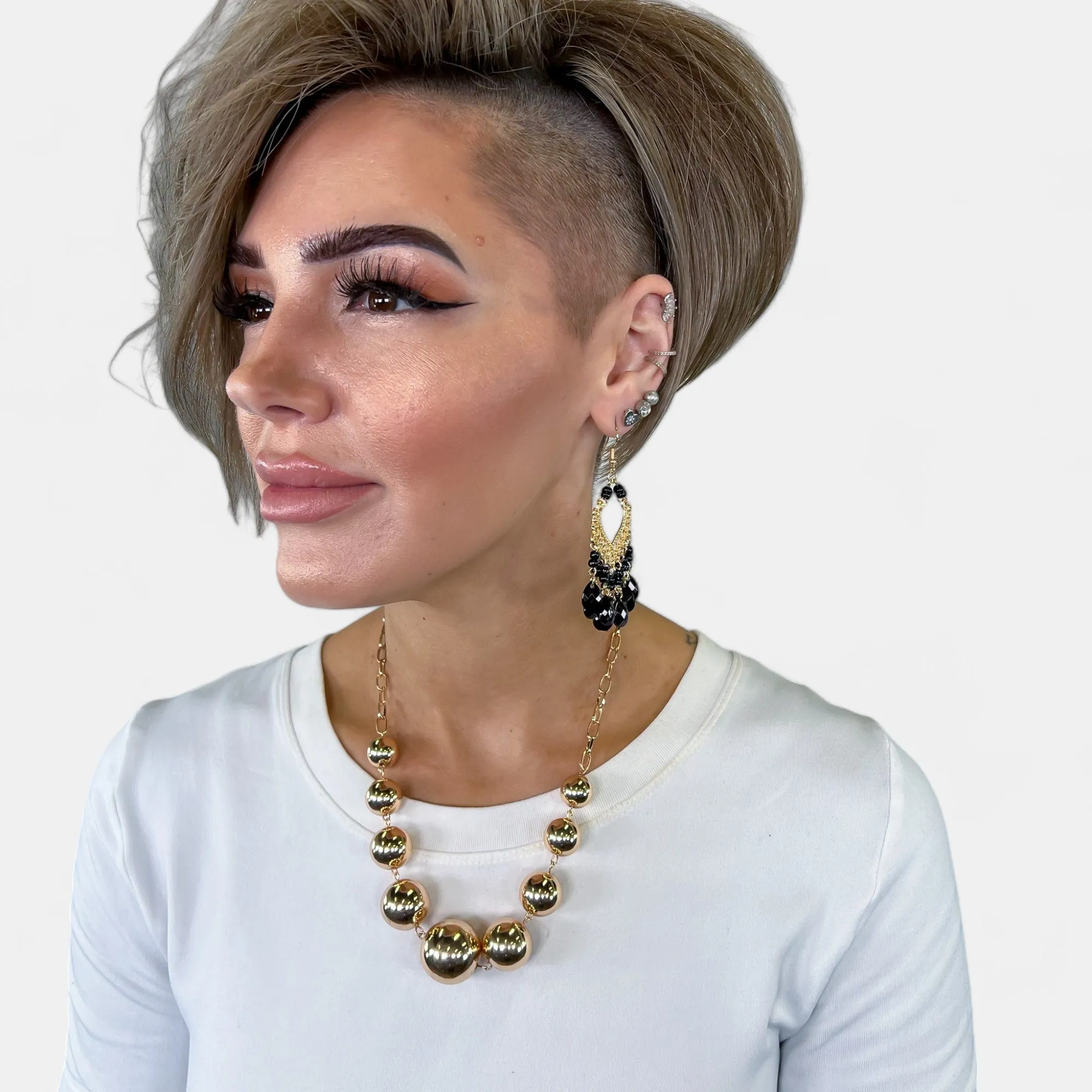 Black Teardrop Stone Earrings sold by ZZs product image thumbnail 4