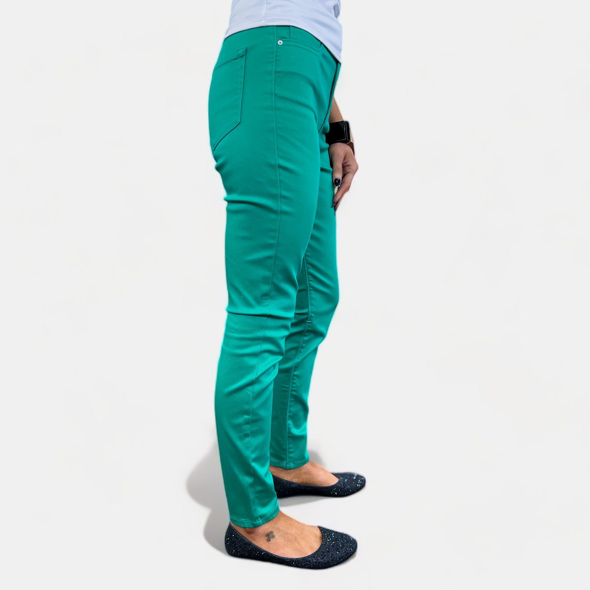 Green High Rise Skinny Pants sold by ZZs product image thumbnail 4