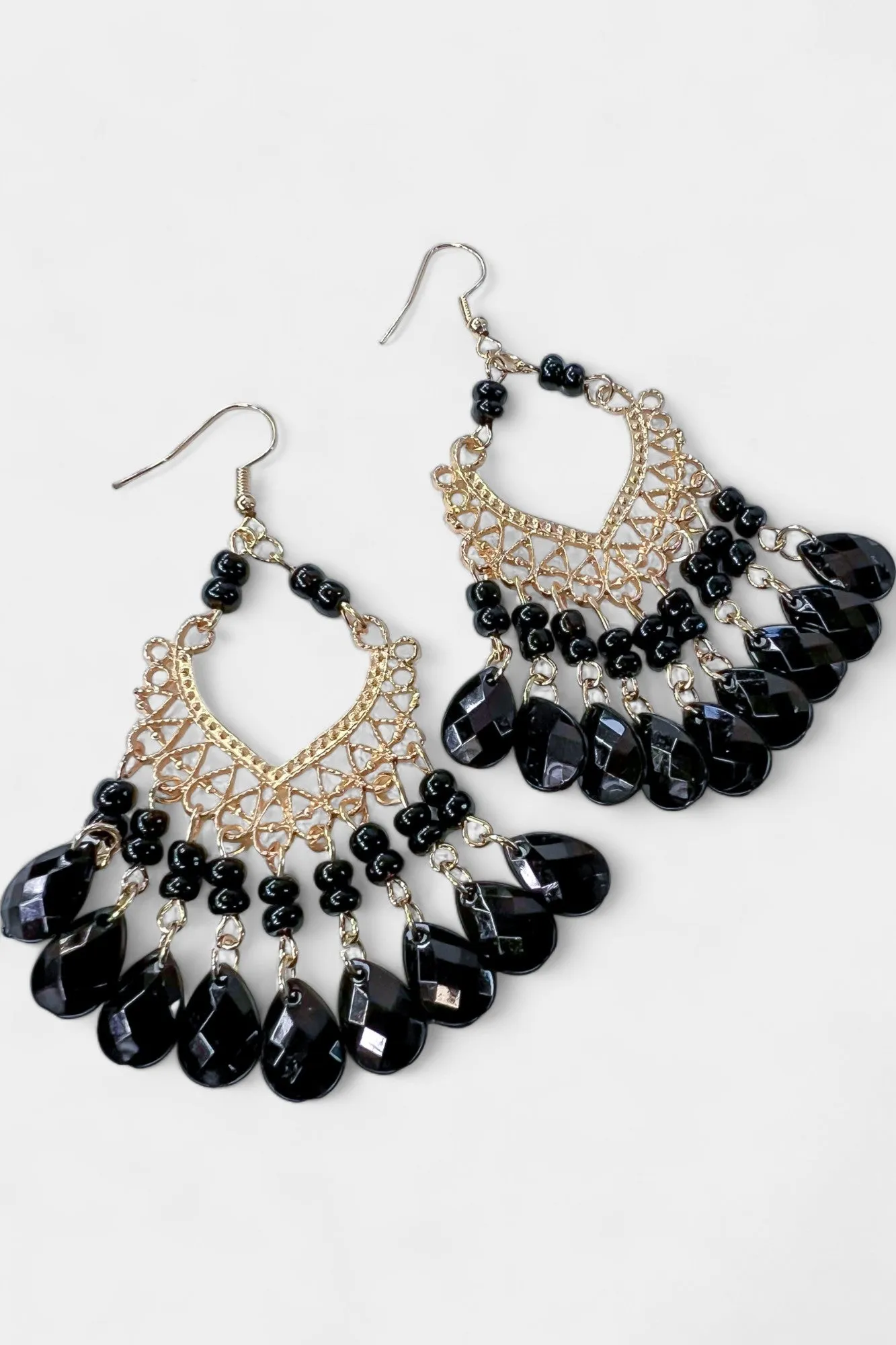 Black Teardrop Stone Earrings sold by ZZs product image thumbnail 5