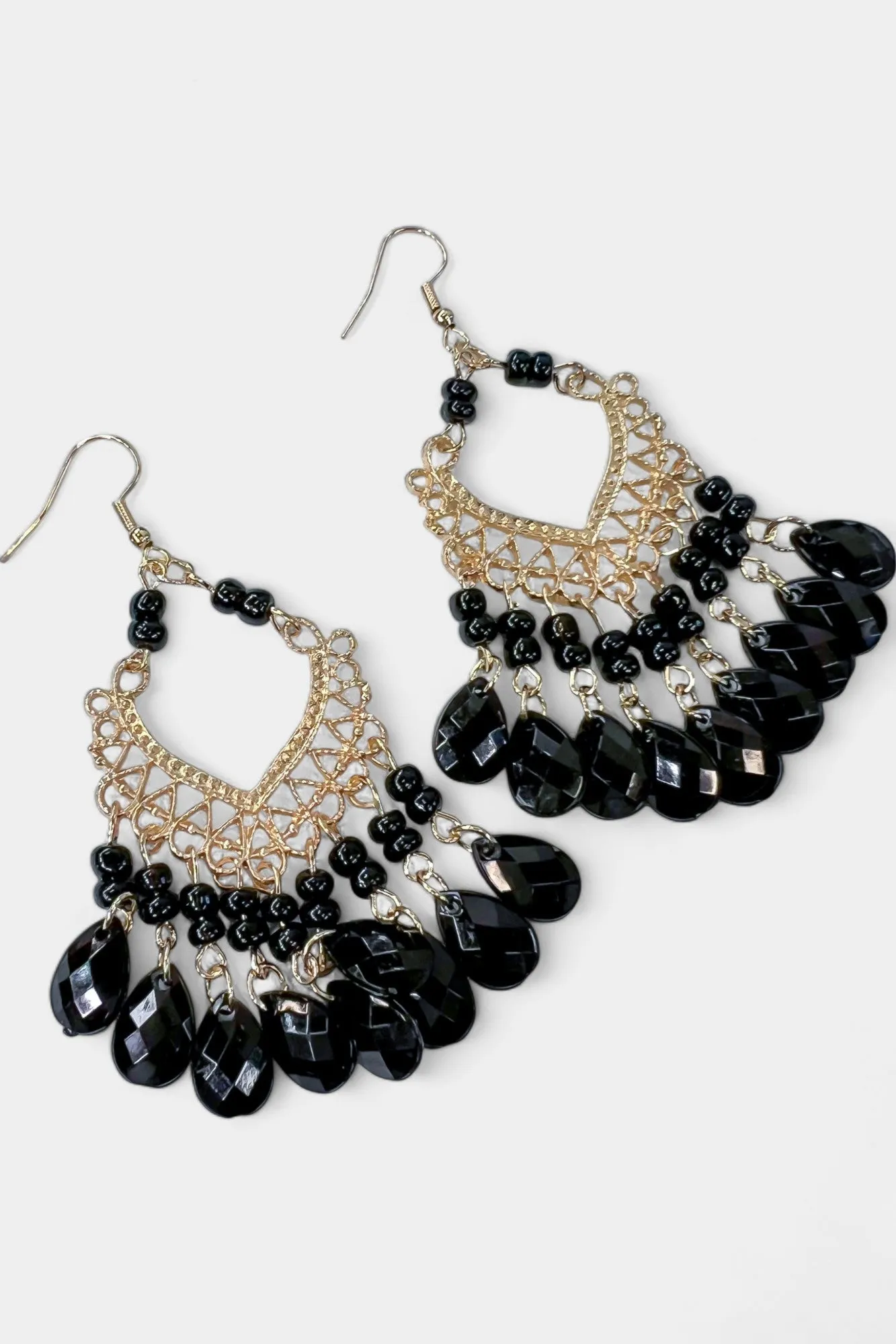 Black Teardrop Stone Earrings sold by ZZs product image thumbnail 3
