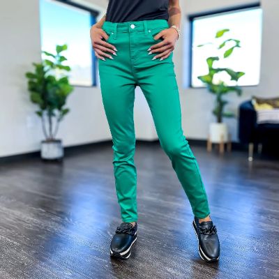 Green High Rise Skinny Pants sold by ZZs