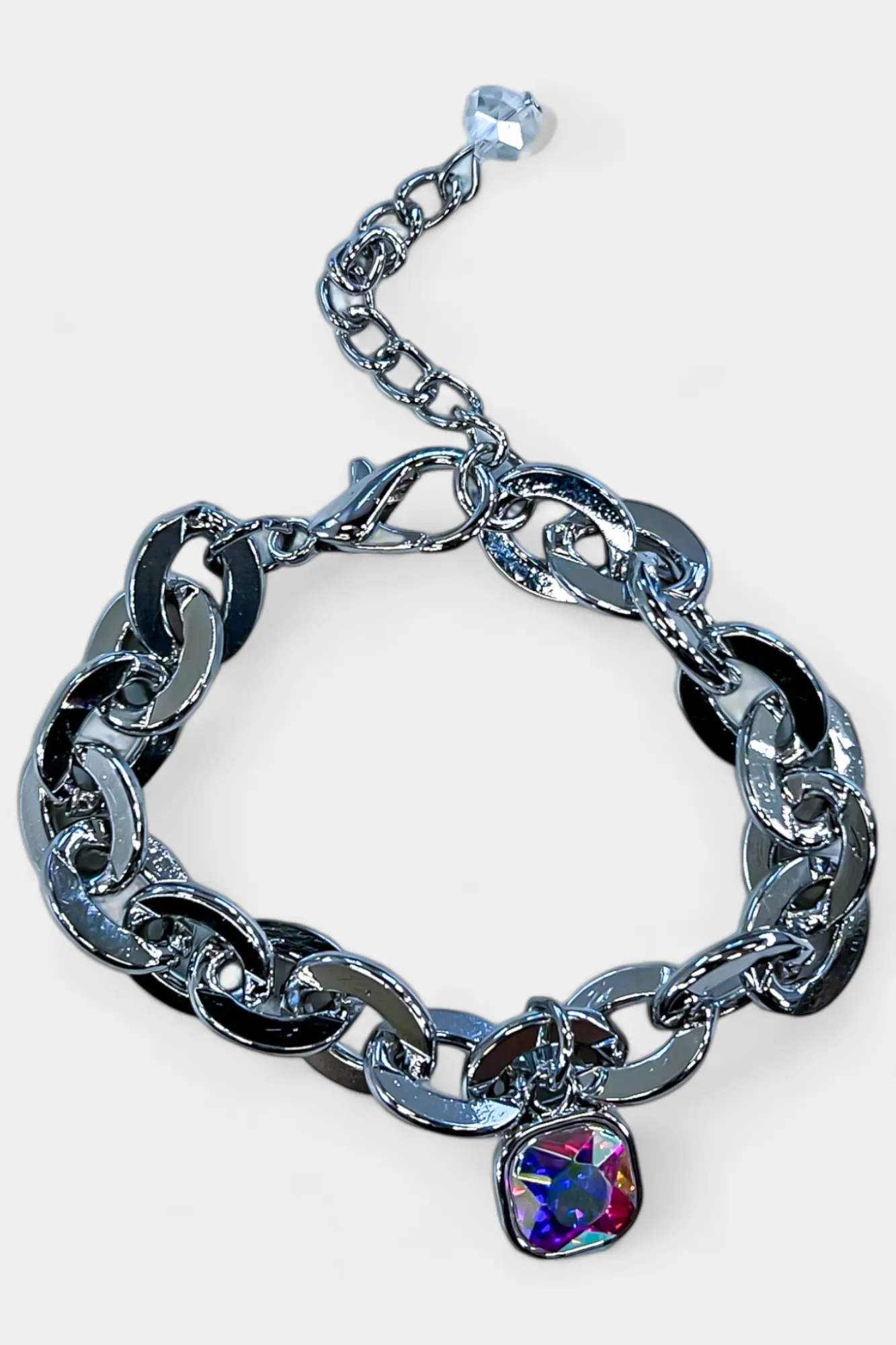Silver AB Charm Chain Bracelet sold by ZZs product image thumbnail 4