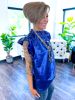 Blue Layla Metallic Top sold by ZZs