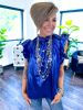Blue Layla Metallic Top sold by ZZs