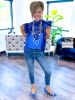 Blue Layla Metallic Top sold by ZZs