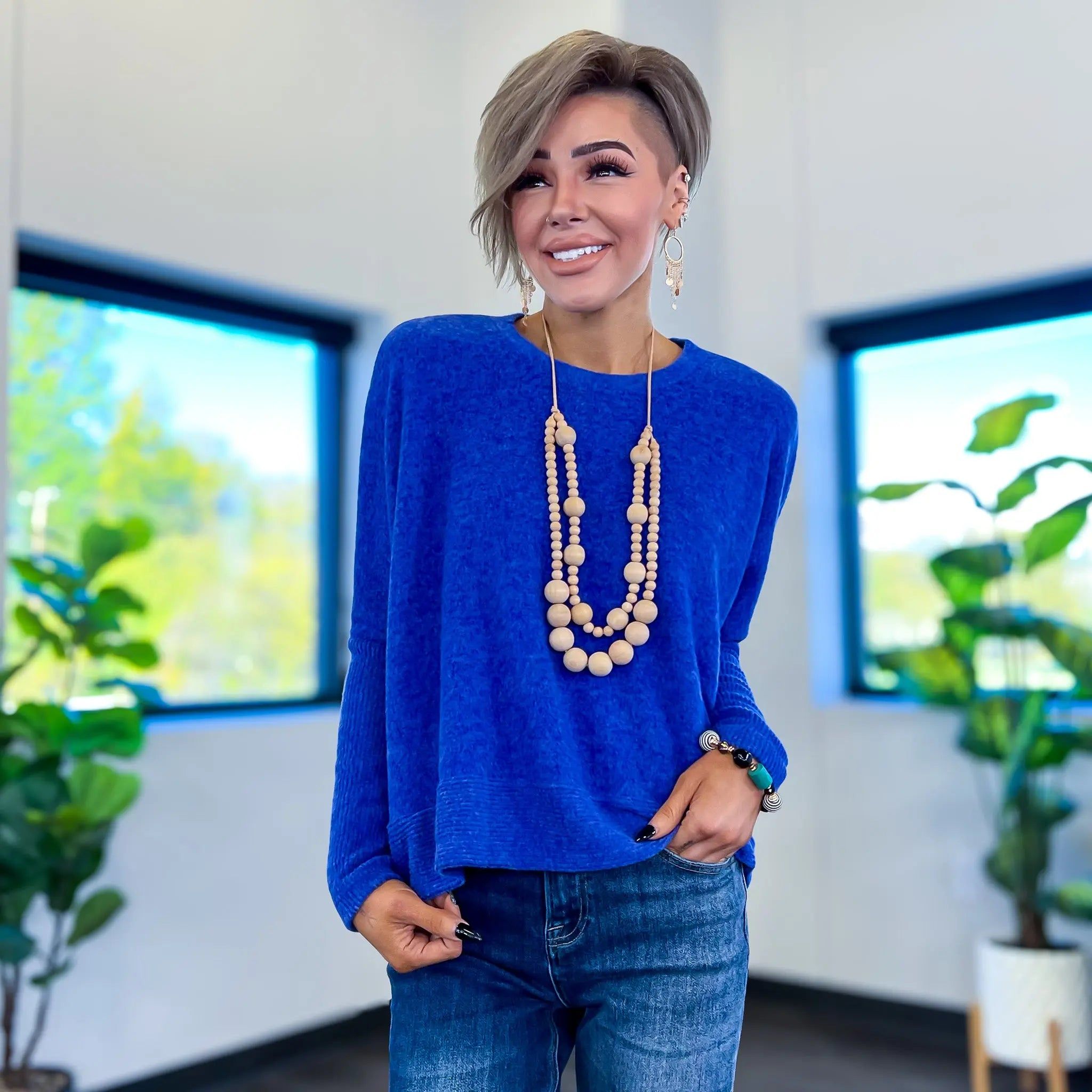 Blue Dolman Sleeve Sweater sold by ZZs product image thumbnail 3