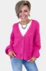 Fuchsia Bubble Sleeve Cardigan sold by ZZs