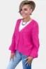 Fuchsia Bubble Sleeve Cardigan sold by ZZs