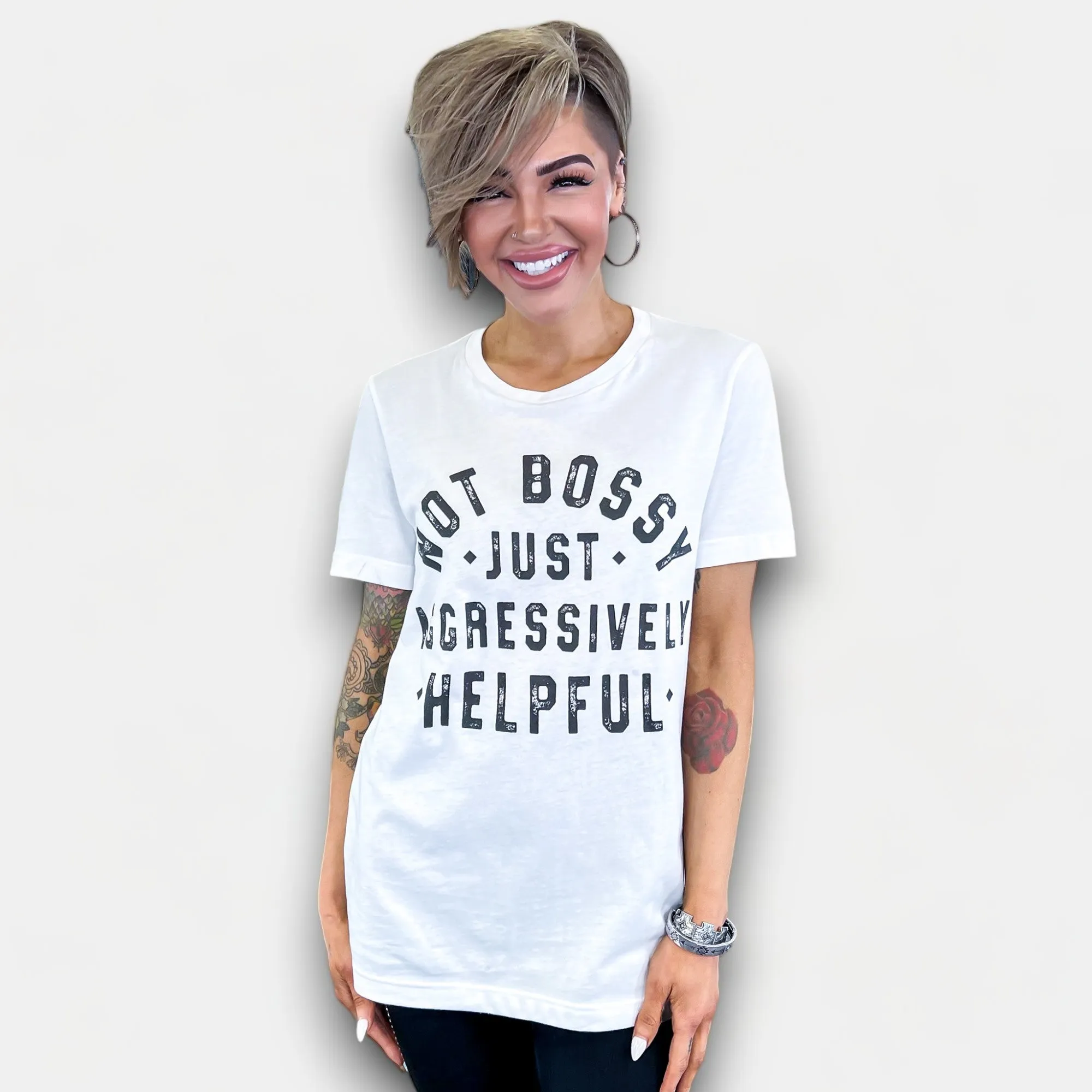 Not Bossy Aggressively Helpful Graphic T-Shirt sold by ZZs product image thumbnail 2