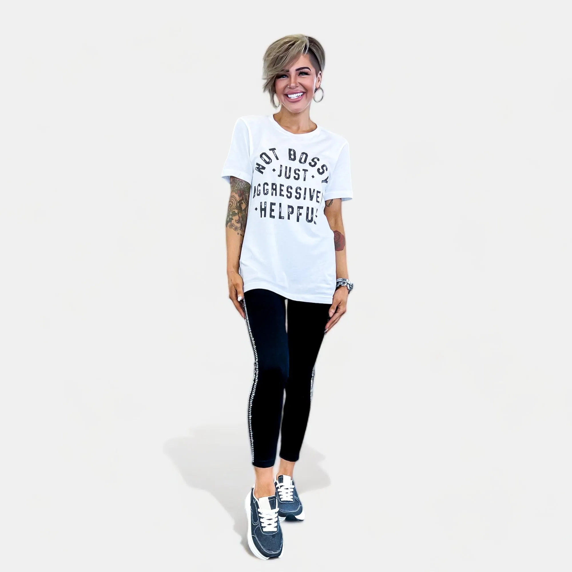 Not Bossy Aggressively Helpful Graphic T-Shirt sold by ZZs product image thumbnail 3