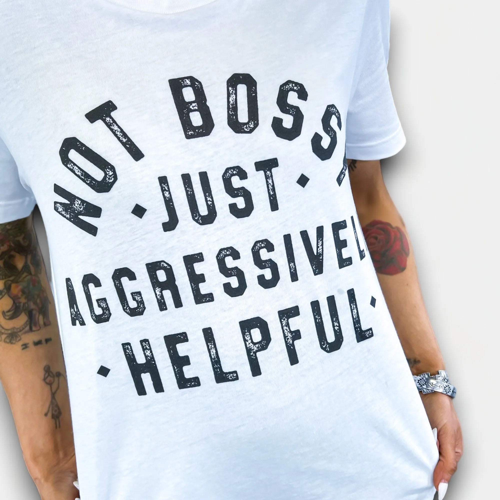 Not Bossy Aggressively Helpful Graphic T-Shirt sold by ZZs product image thumbnail 4