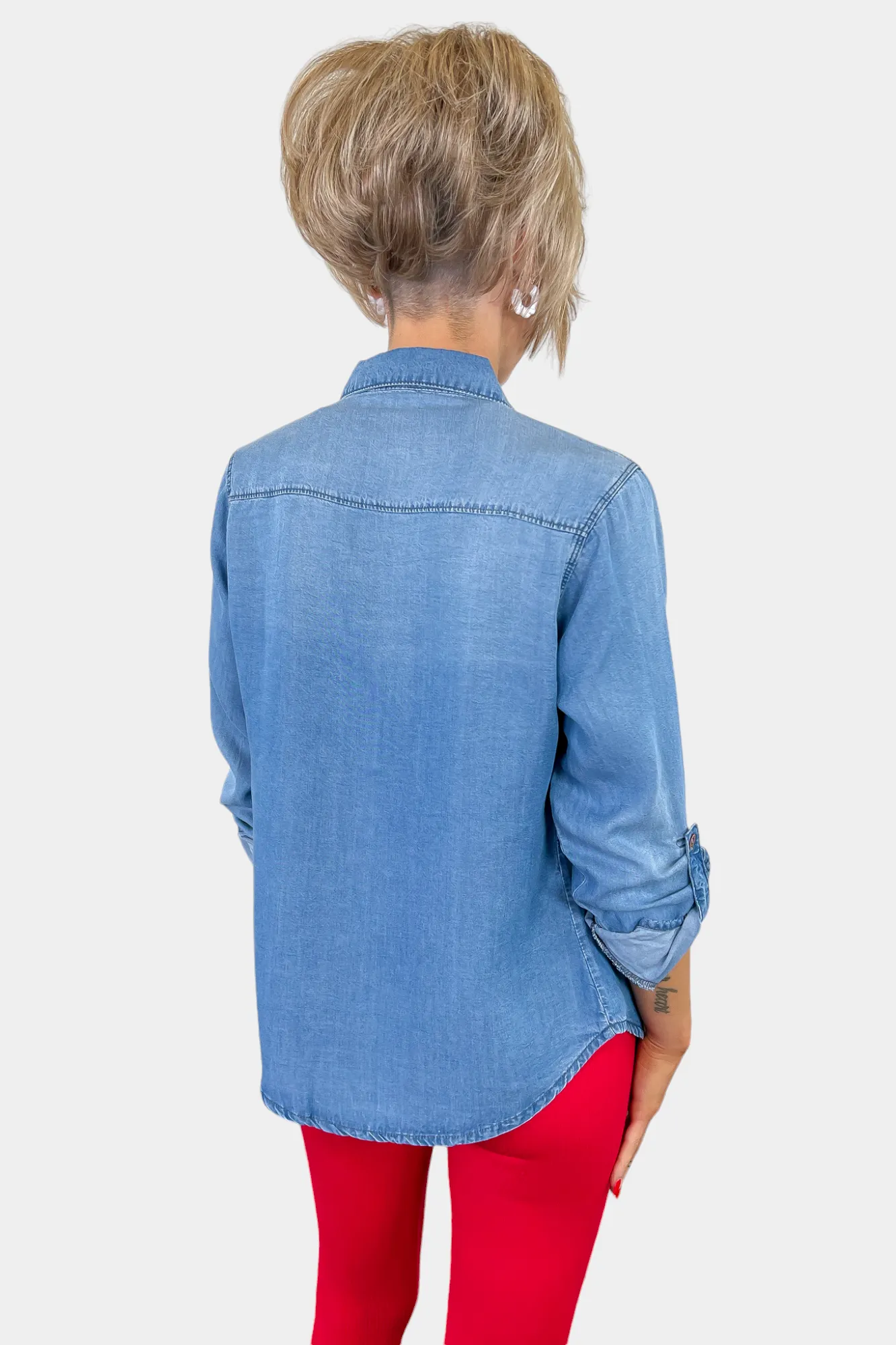 Chambray Button Down Top sold by ZZs product image thumbnail 5