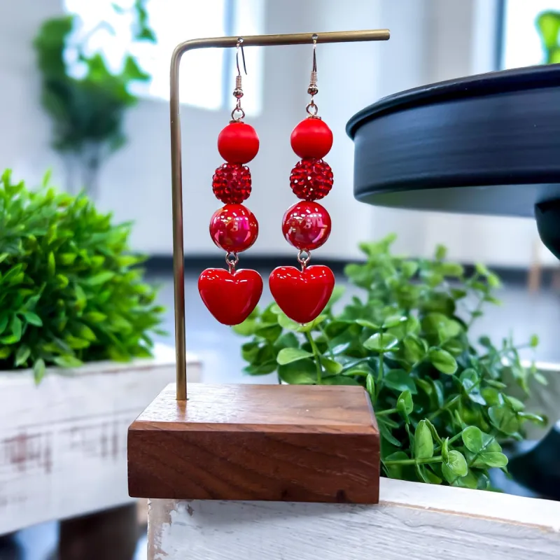Red Layered Heart Earrings sold by ZZs