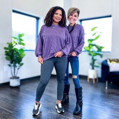 Purple Ribbed Long Sleeve Top sold by ZZs