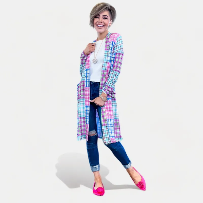 Plaid Eden Long Sleeve Cardigan [NO RETURNS] sold by ZZs