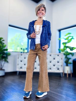 Navy Acid Wash Jacket sold by ZZs