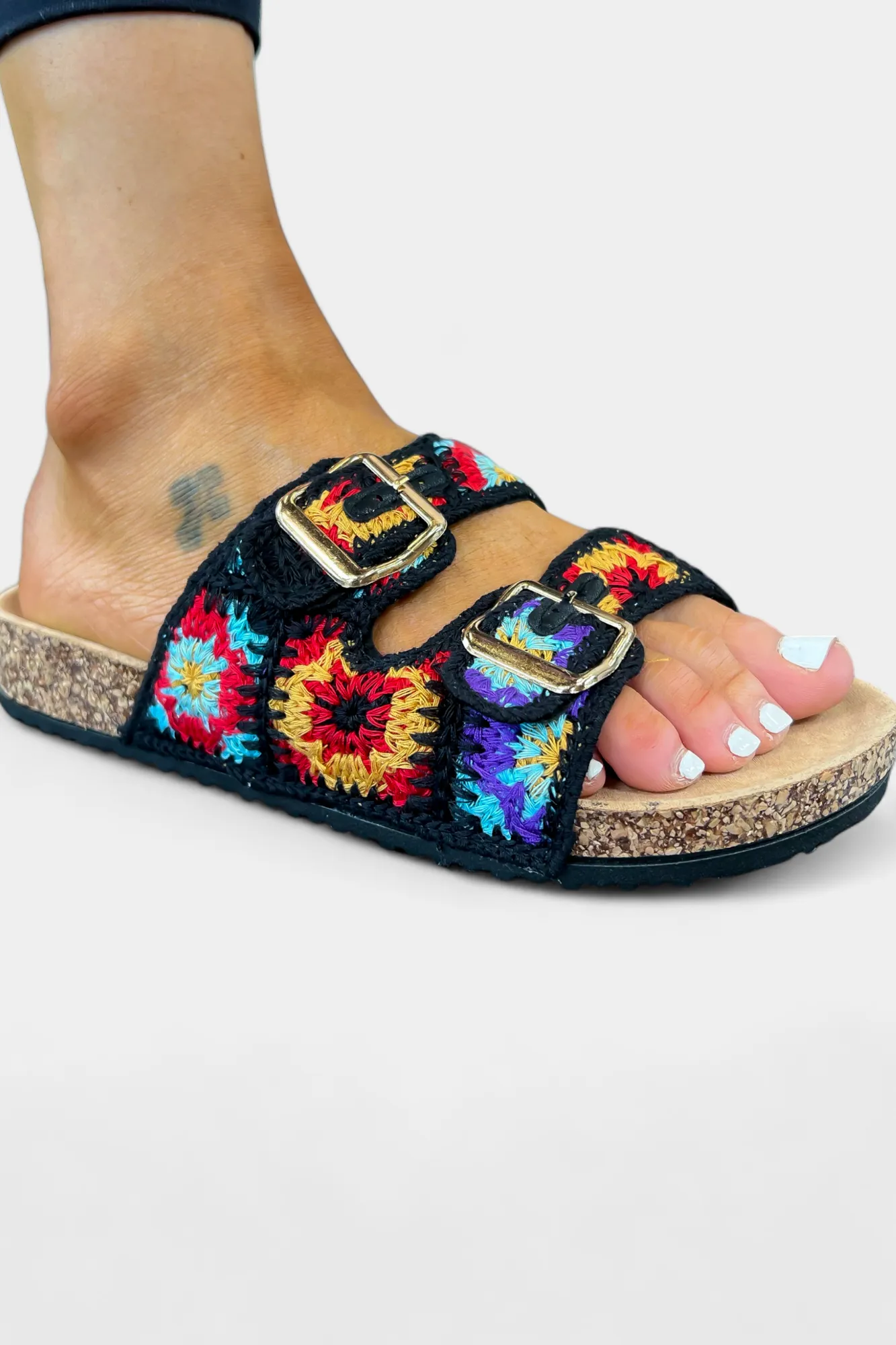 Black Knit Boho Slip On Sandals sold by ZZs product image thumbnail 4