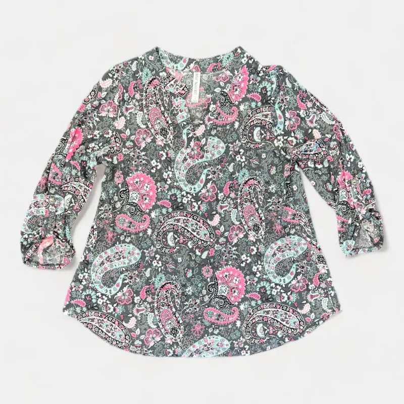 Grey Paisley Lizzy Top sold by ZZs