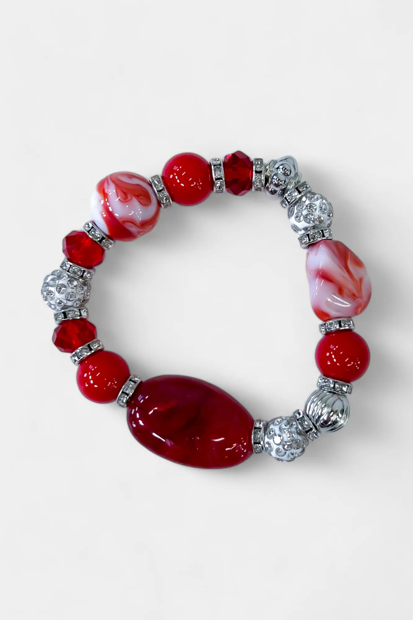 Red Beaded Stretch Bracelet sold by ZZs