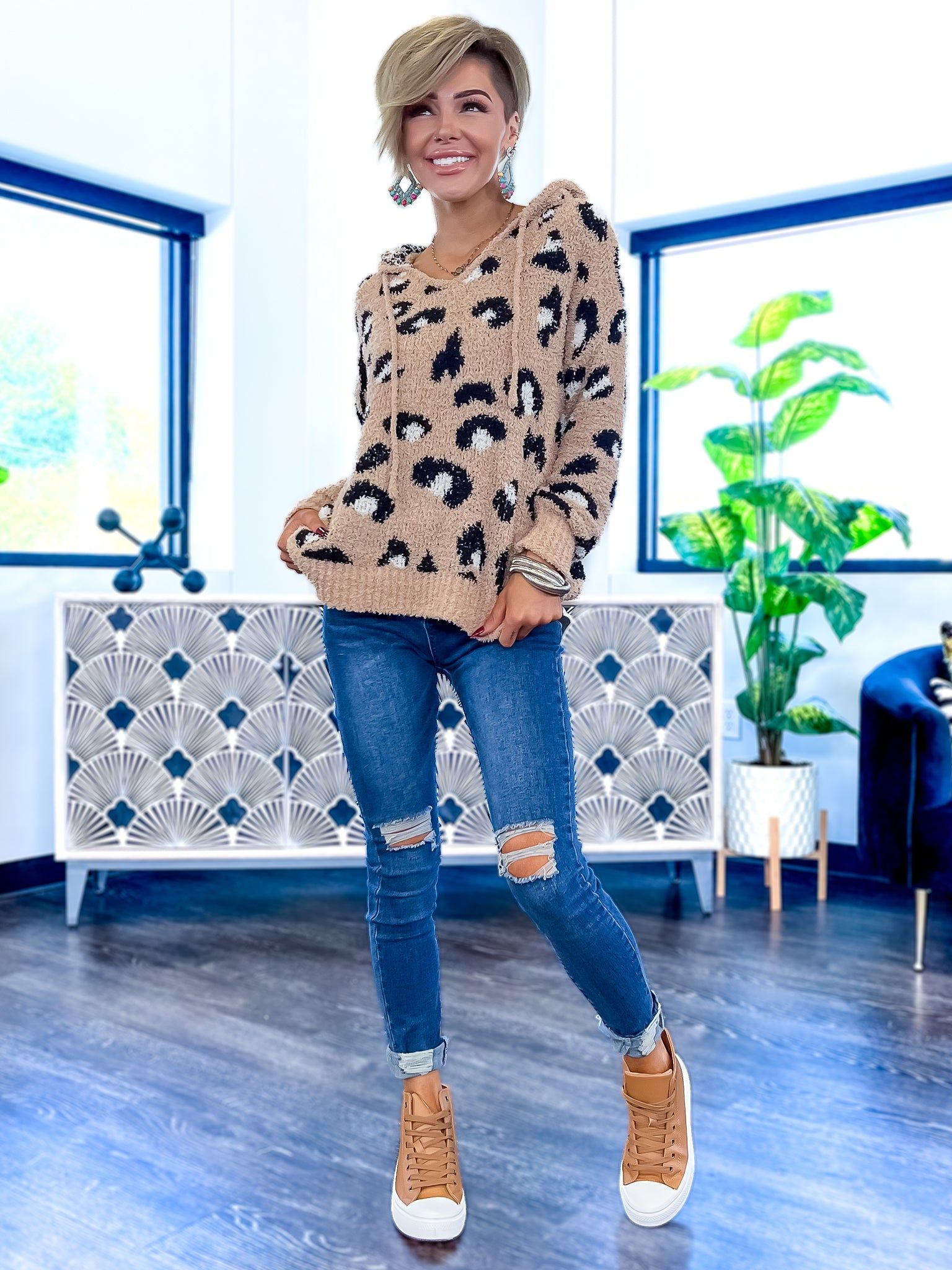 Leopard Hoodie | Taupe sold by ZZs product image thumbnail 2