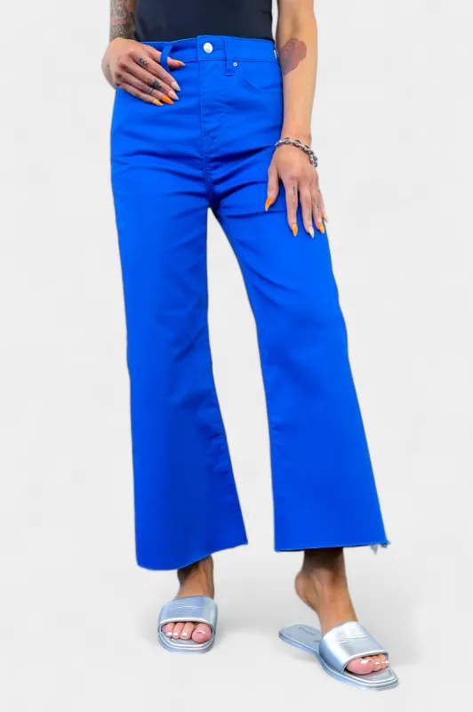 Blue Flare Cropped Denim Pant sold by ZZs