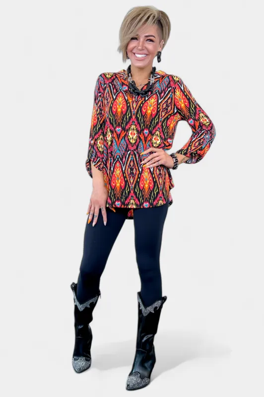 Black Multi Lizzy Top sold by ZZs