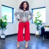 Red Cora Crop Pants sold by ZZs