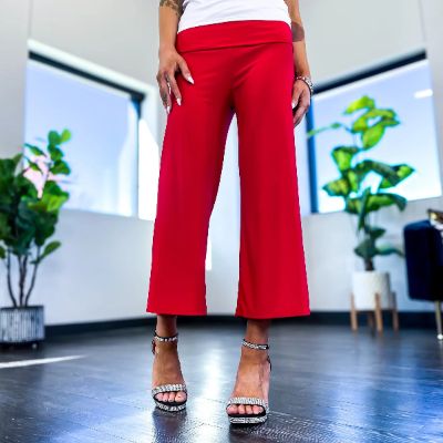 Red Cora Crop Pants sold by ZZs