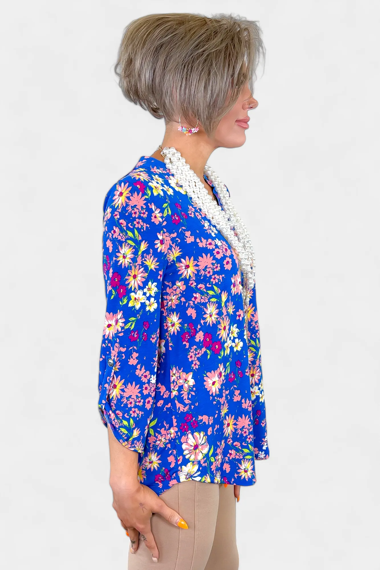 Royal Blue Floral Lizzy Top sold by ZZs product image thumbnail 4
